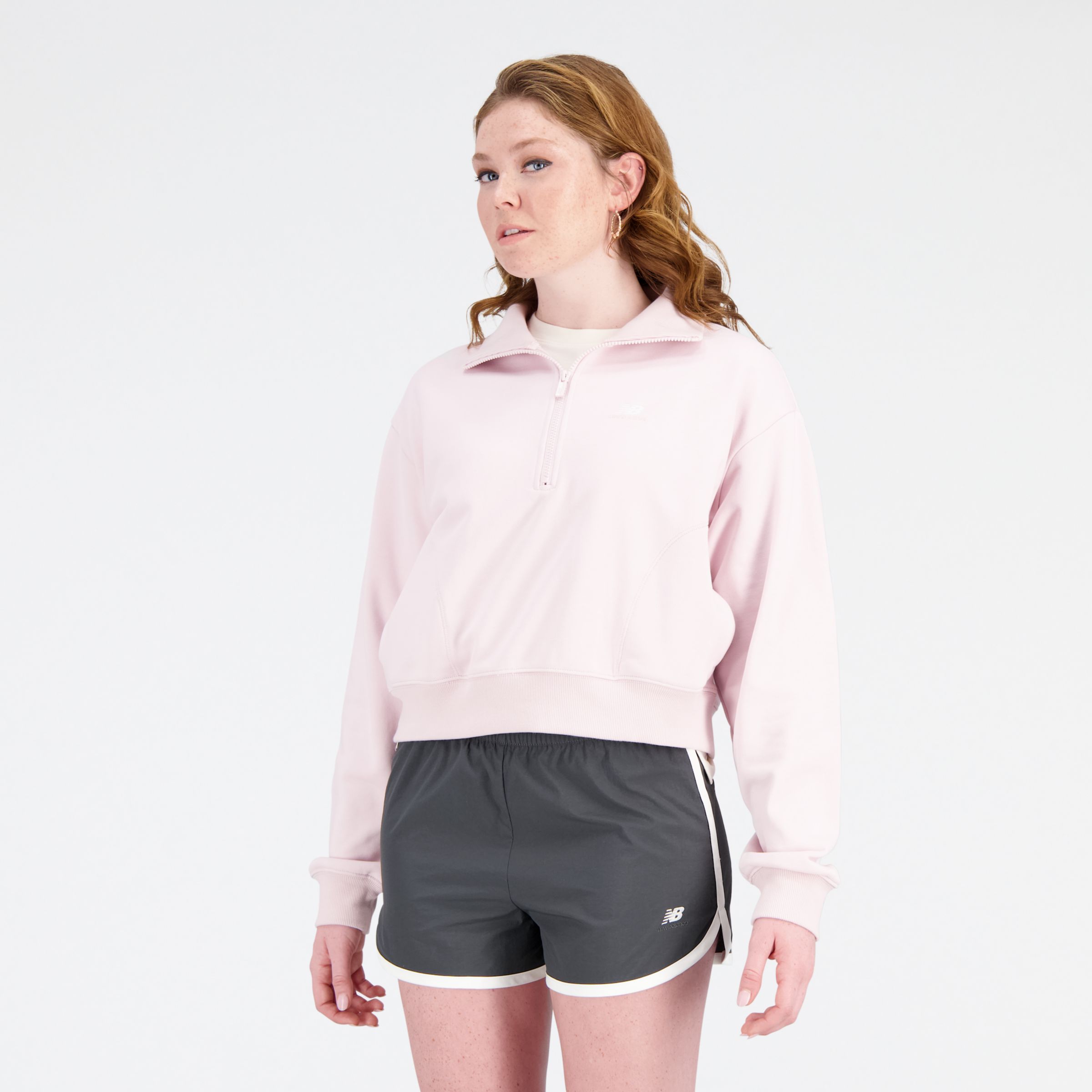 New Balance Donna Athletics Remastered French Terry 1/4 Zip, Cotone, Taglia 2XL