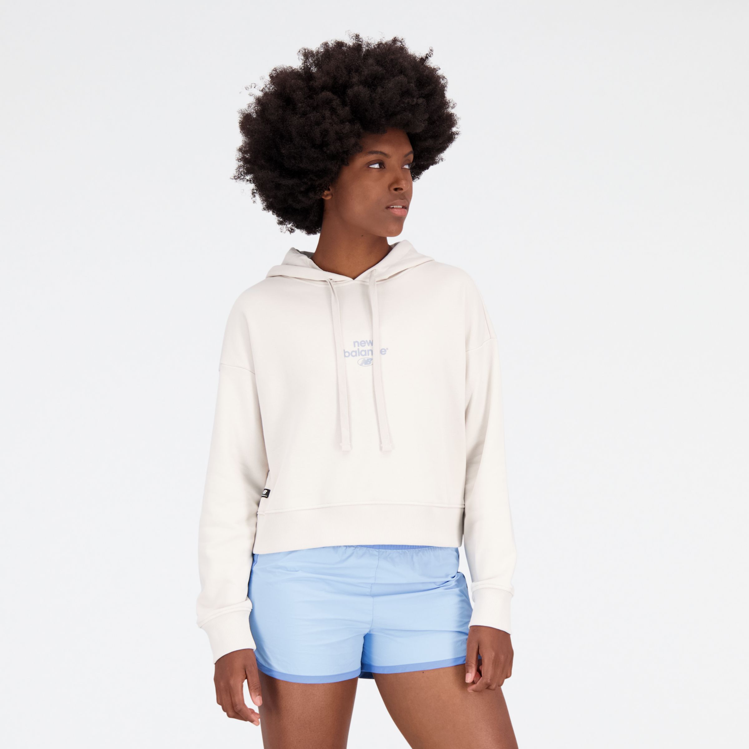 New Balance Femme Essentials Reimagined Archive French Terry Hoodie en Grey/Gris, Cotton, Taille XL