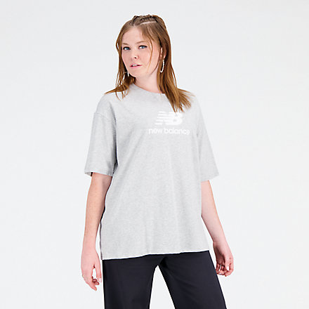 New Balance Essentials Stacked Logo Cotton Oversized T-Shirt, WT31519AG image number null