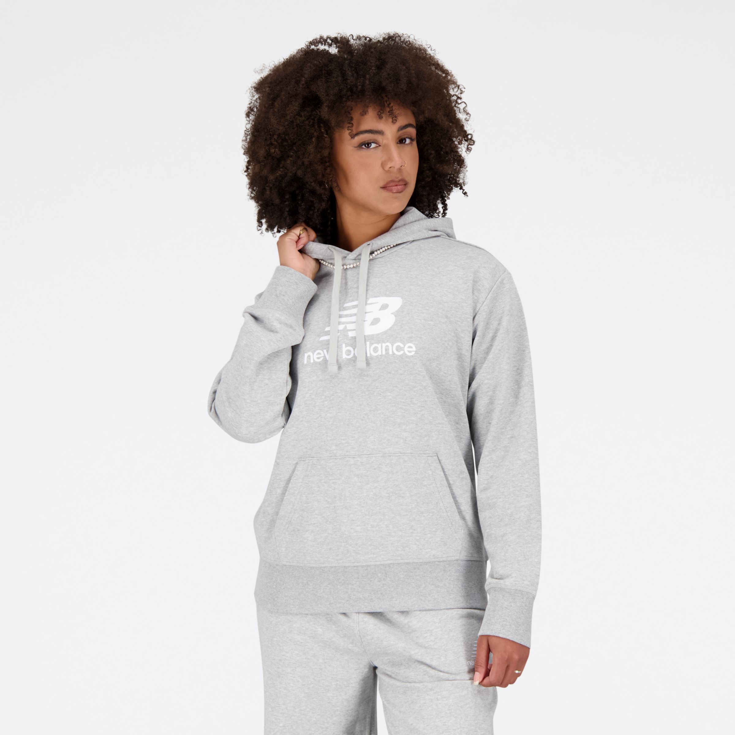 Women s Essentials Stacked Logo French Terry Hoodie New Balance