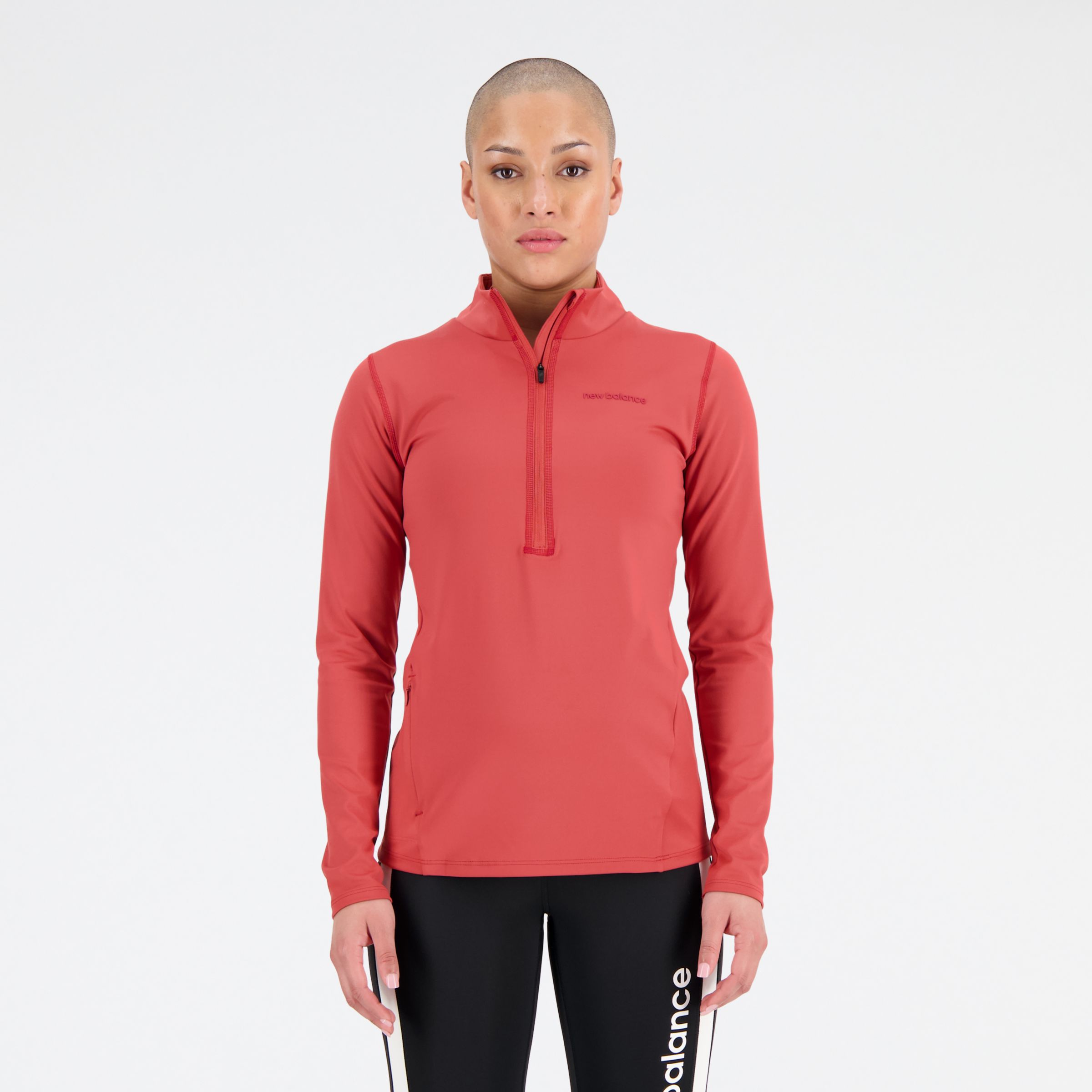 

New Balance Women's Achiever Shape Shield 1/2 Zip Red - Red