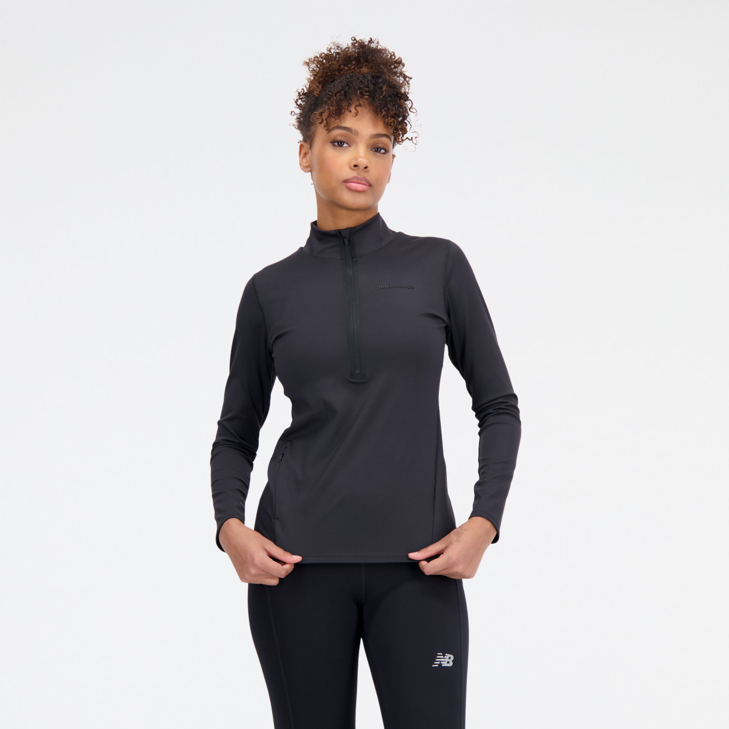 

New Balance Women's Achiever Shape Shield 1/2 Zip Black - Black