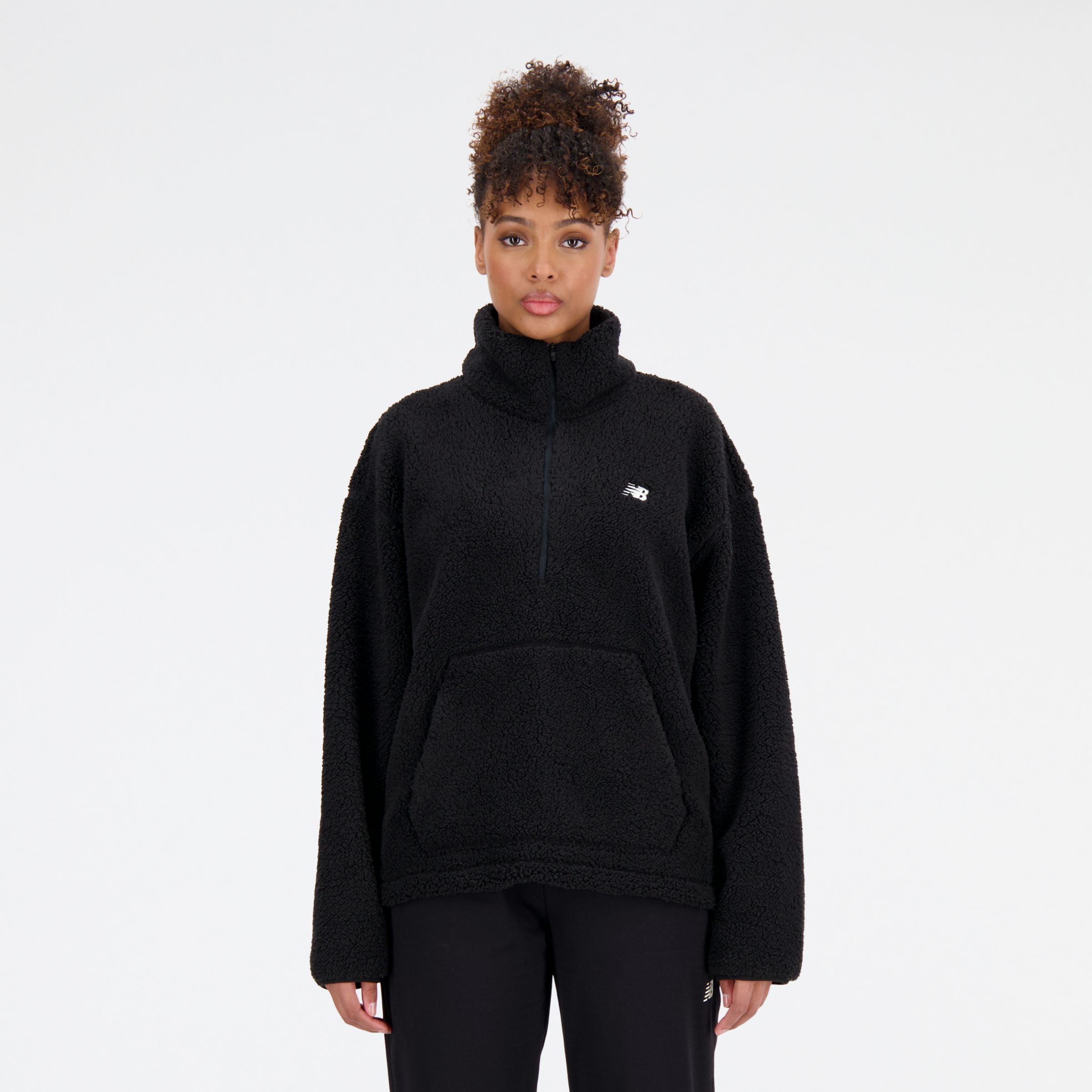 

New Balance Women's Achiever Sherpa Pullover Black - Black