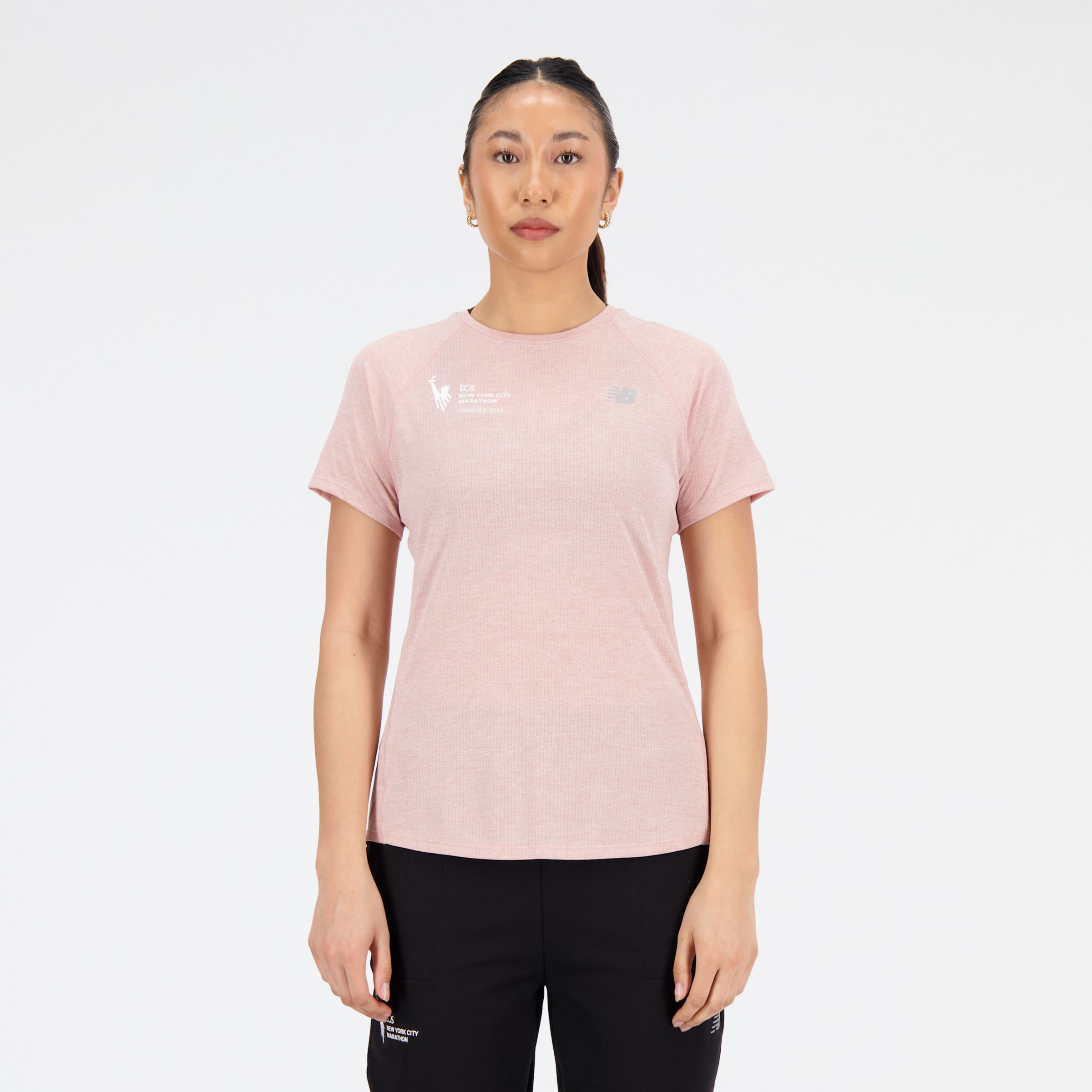 

New Balance Women's NYC Marathon Impact Run Short Sleeve Pink - Pink
