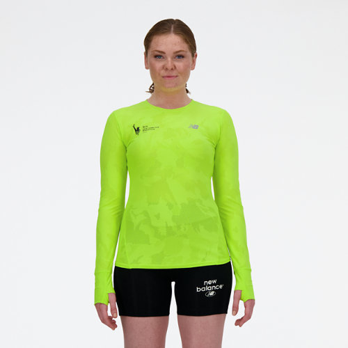 

New Balance Women's NYC Marathon Q Speed Jacquard Long Sleeve Green - Green