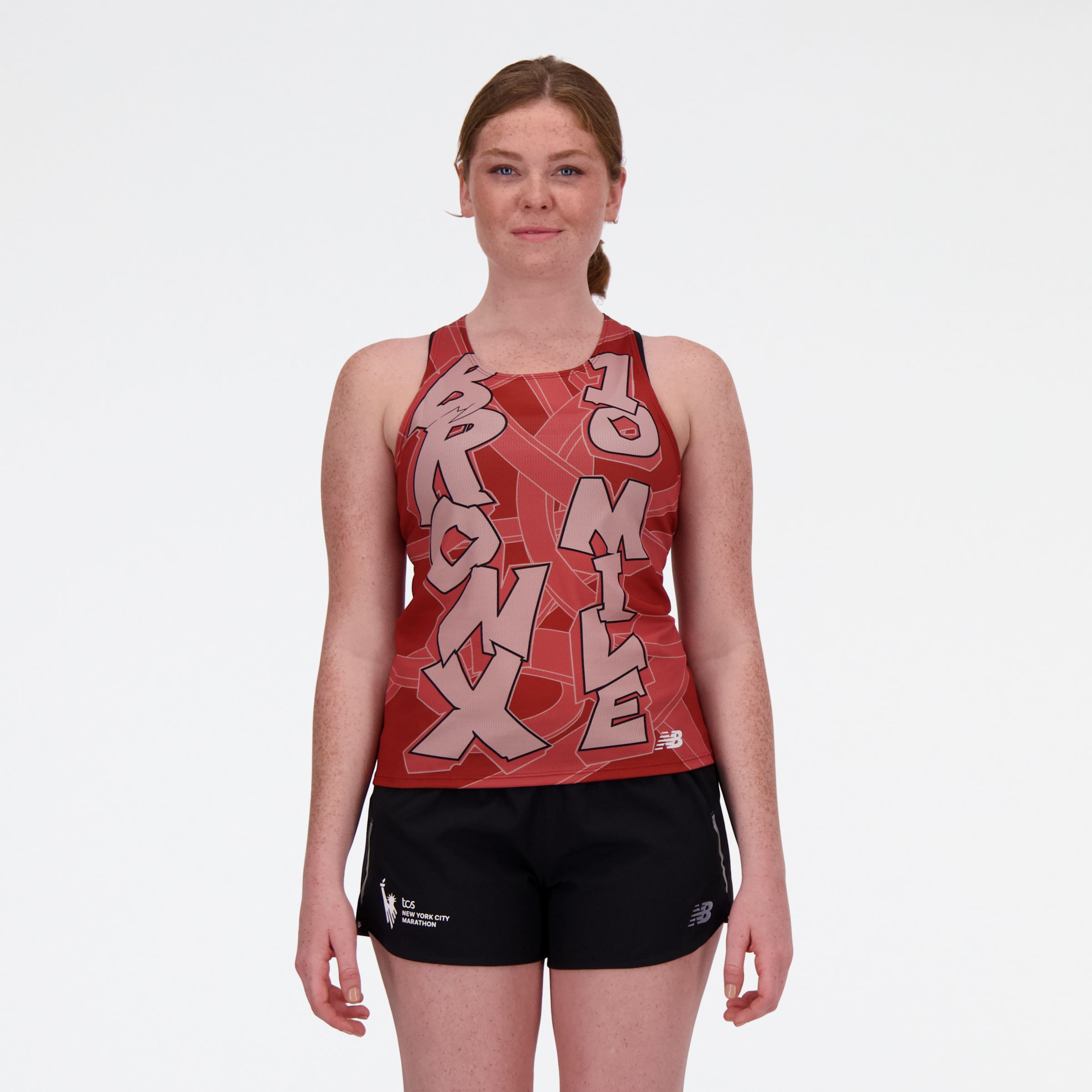 

New Balance Women's Bronx 10 Mile Printed Singlet Red - Red