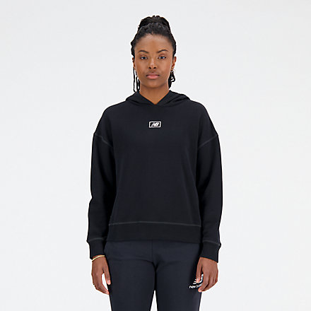New Balance Essentials French Terry Hoodie, WT33512BK image number null