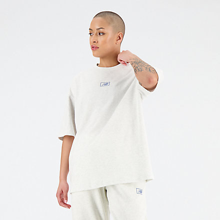 New Balance Essentials Graphic Cotton Jersey Oversized T-Shirt, WT33525SAH image number null
