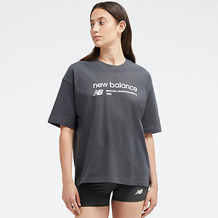 New Balance Linear Heritage Jersey Oversized T-Shirt, WT33534ACK image number null