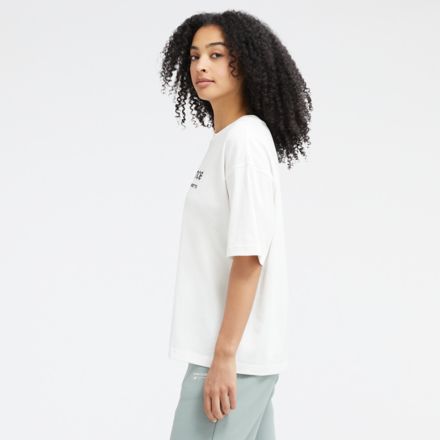 Damen Linear Heritage Jersey Oversized T-Shirt - New Balance