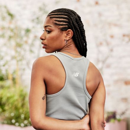 Linear Heritage Rib Knit Racer Tank