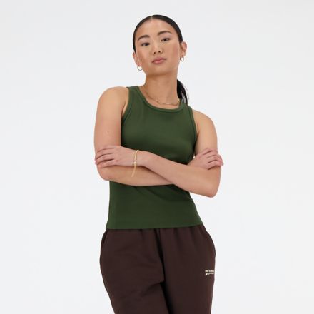 Linear Heritage Rib Knit Racer Tank - New Balance