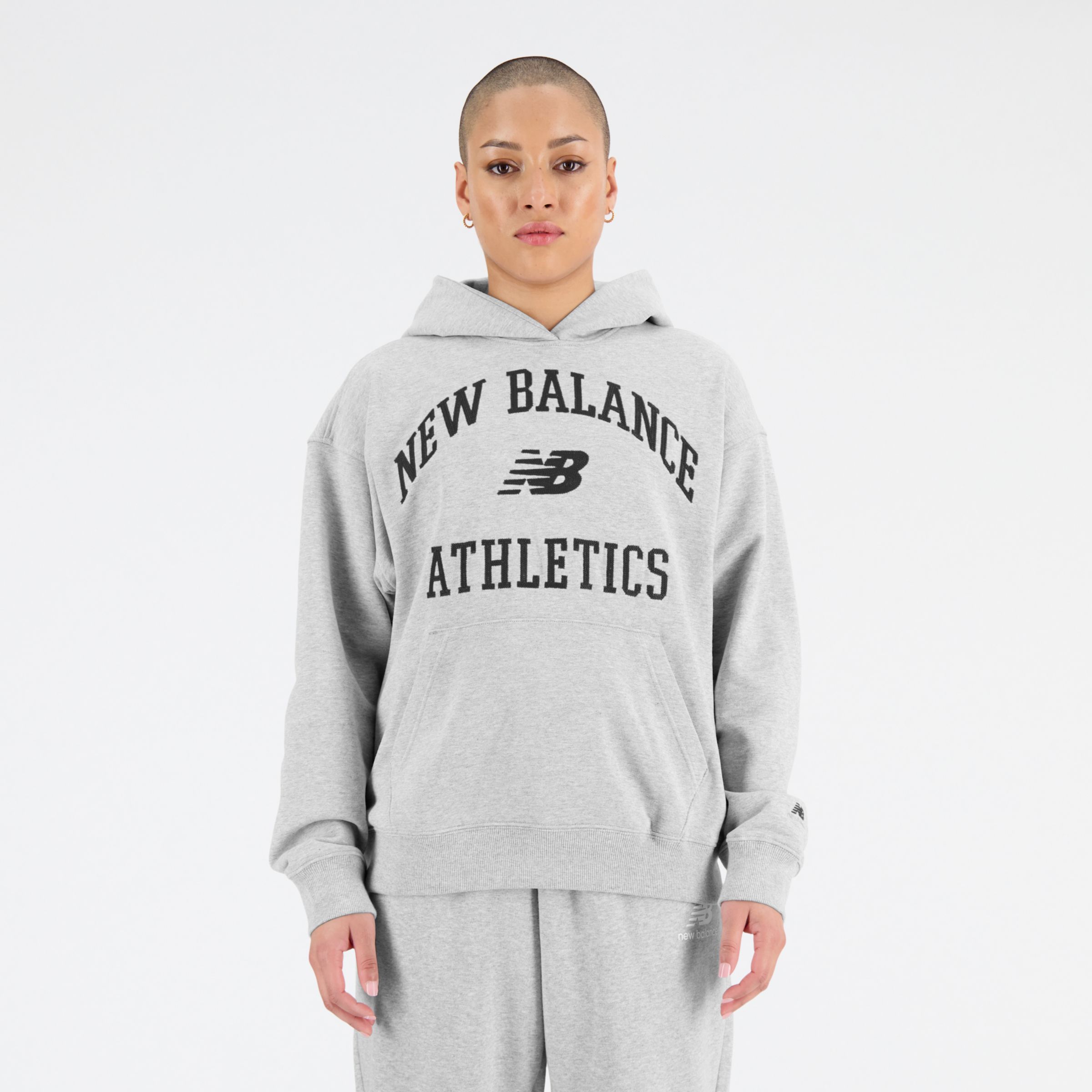

New Balance Women's Athletics Varsity Oversized Fleece Hoodie Grey - Grey