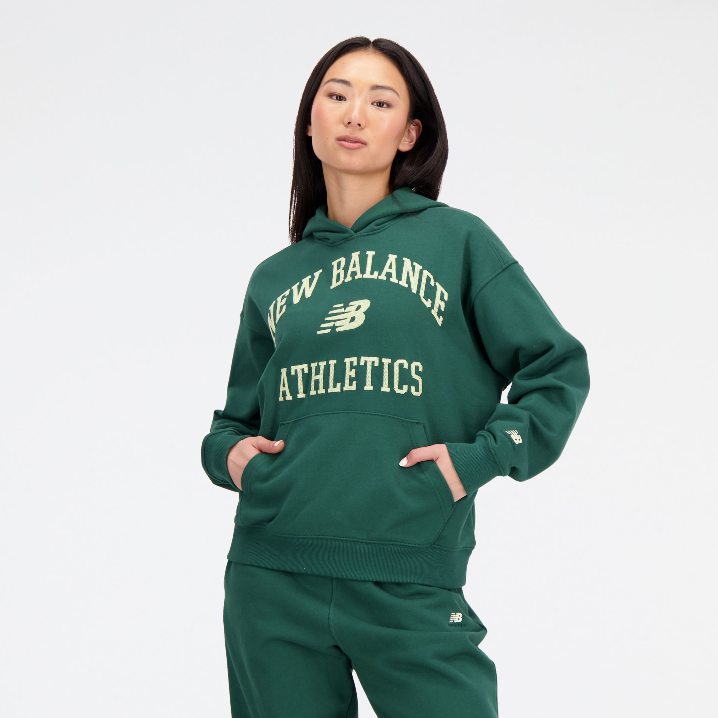 

New Balance Women's Athletics Varsity Oversized Fleece Hoodie Green - Green