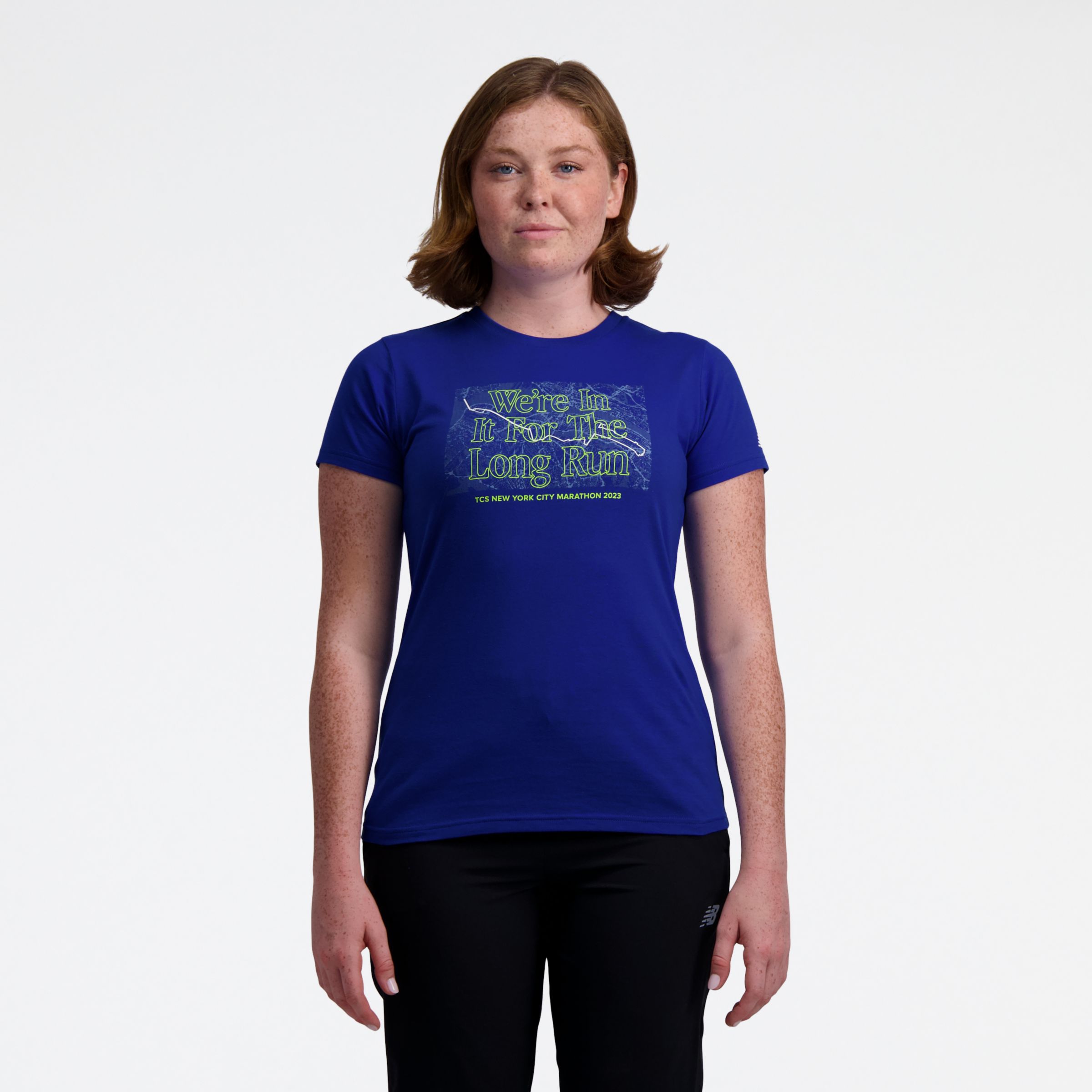 

New Balance Women's NYC Marathon Graphic T-Shirt Blue - Blue