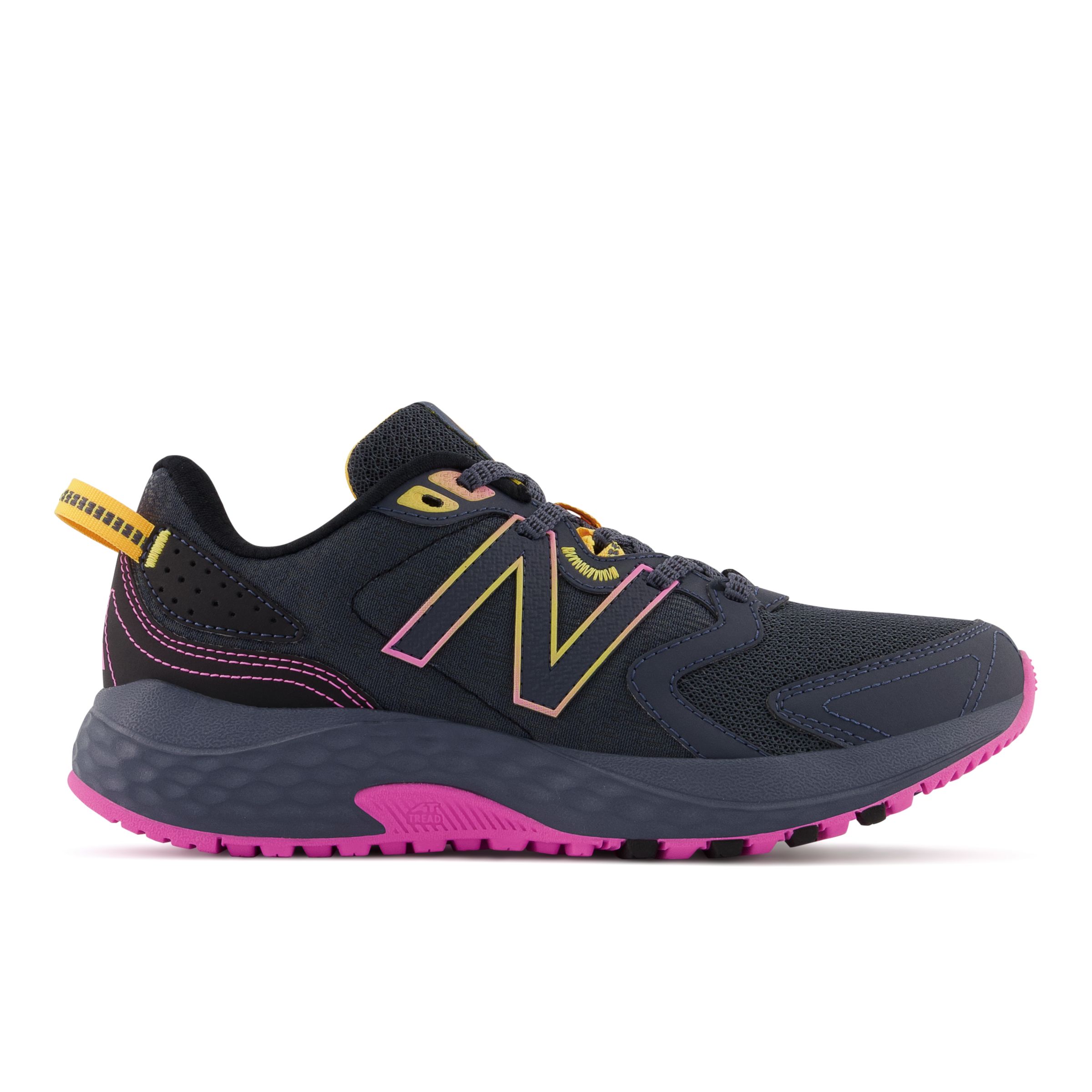 New Balance Women's 410v7 in Grey/Pink/Orange Textile, size 4.5 Narrow