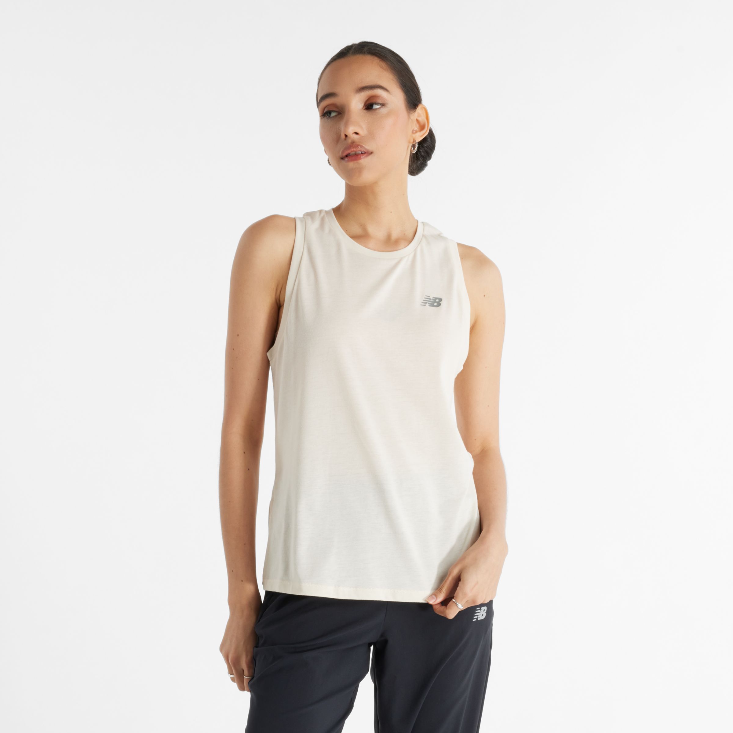 

New Balance Women's Sport Essentials Heathertech Tank Brown - Brown