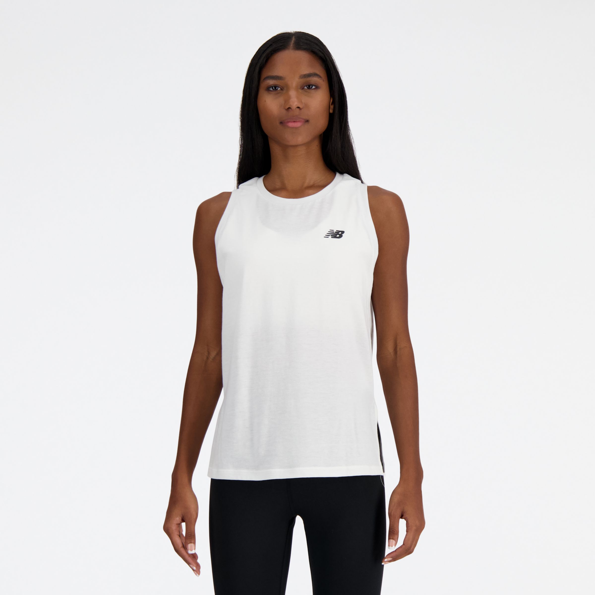 New Balance Women's Sport Essentials Heathertech Tank In White
