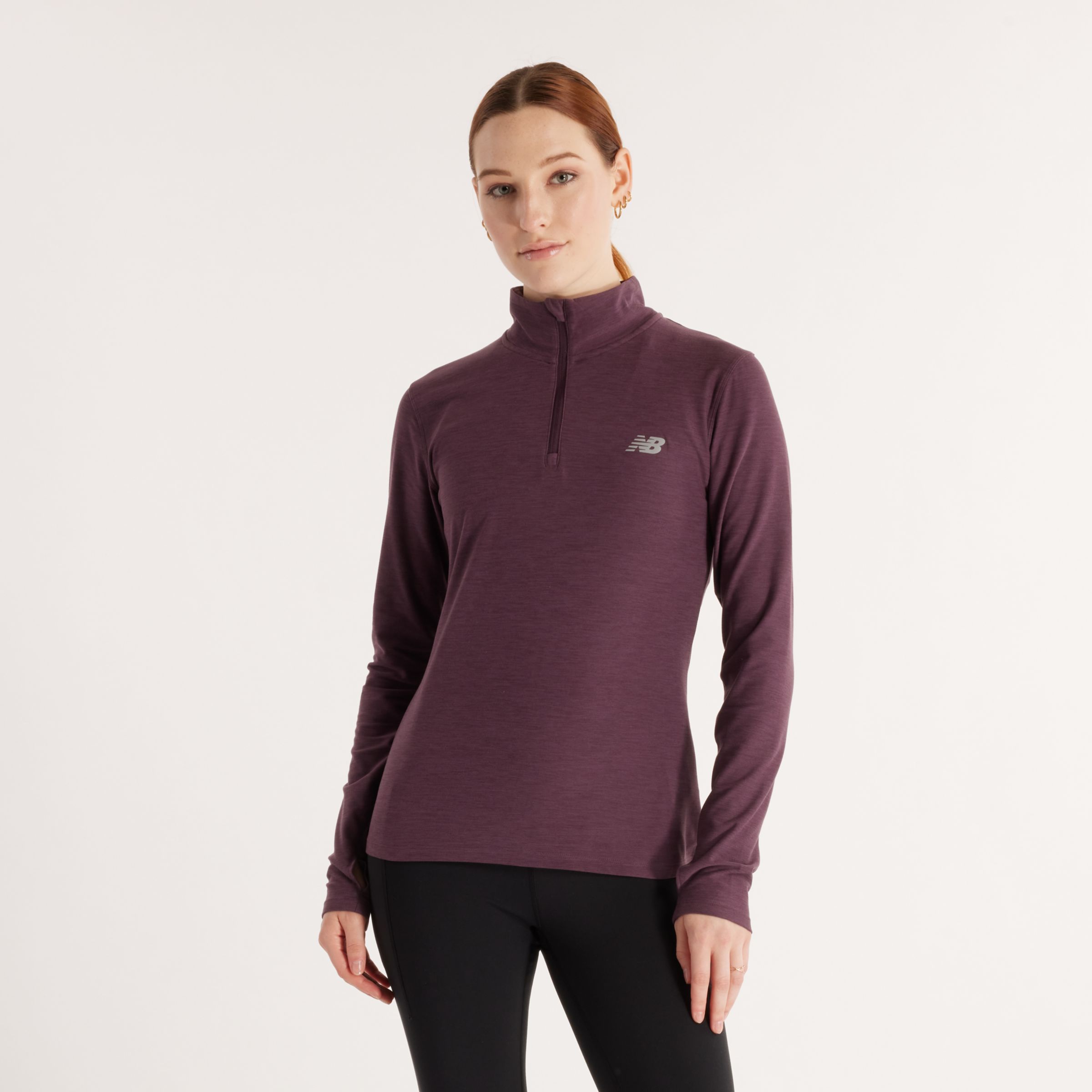 

New Balance Women's Sport Essentials Space Dye 1/4 Zip Brown - Brown