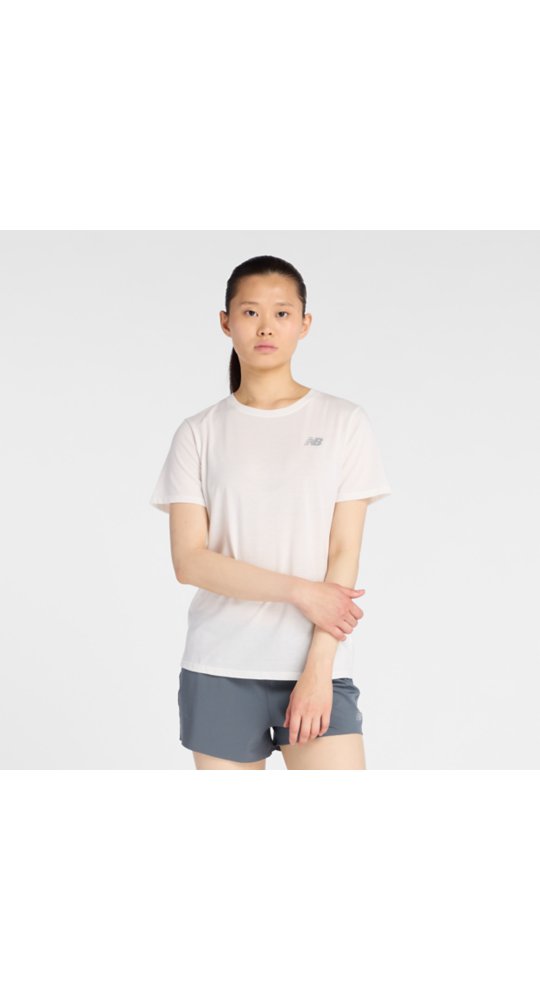 New Balance Sport Essentials Heathertech T-Shirt in Sea Salt