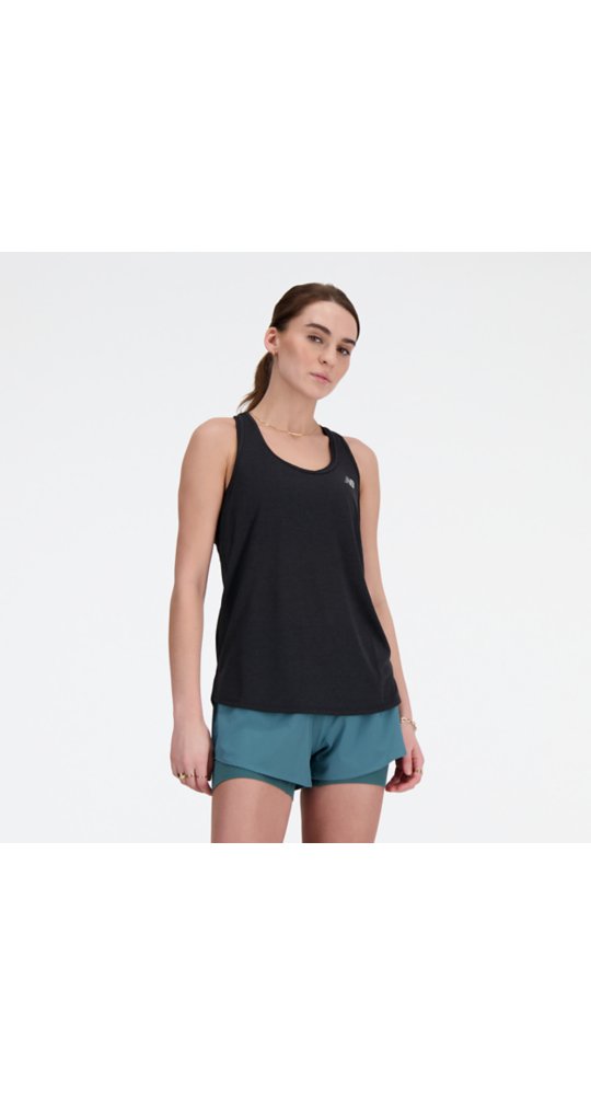 New Balance RC Essential Tank in Caviar Heather With Slate Grey