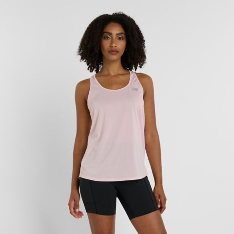 Женский топ New Balance RC Essential Tank, цвет: Розовый меланжевый