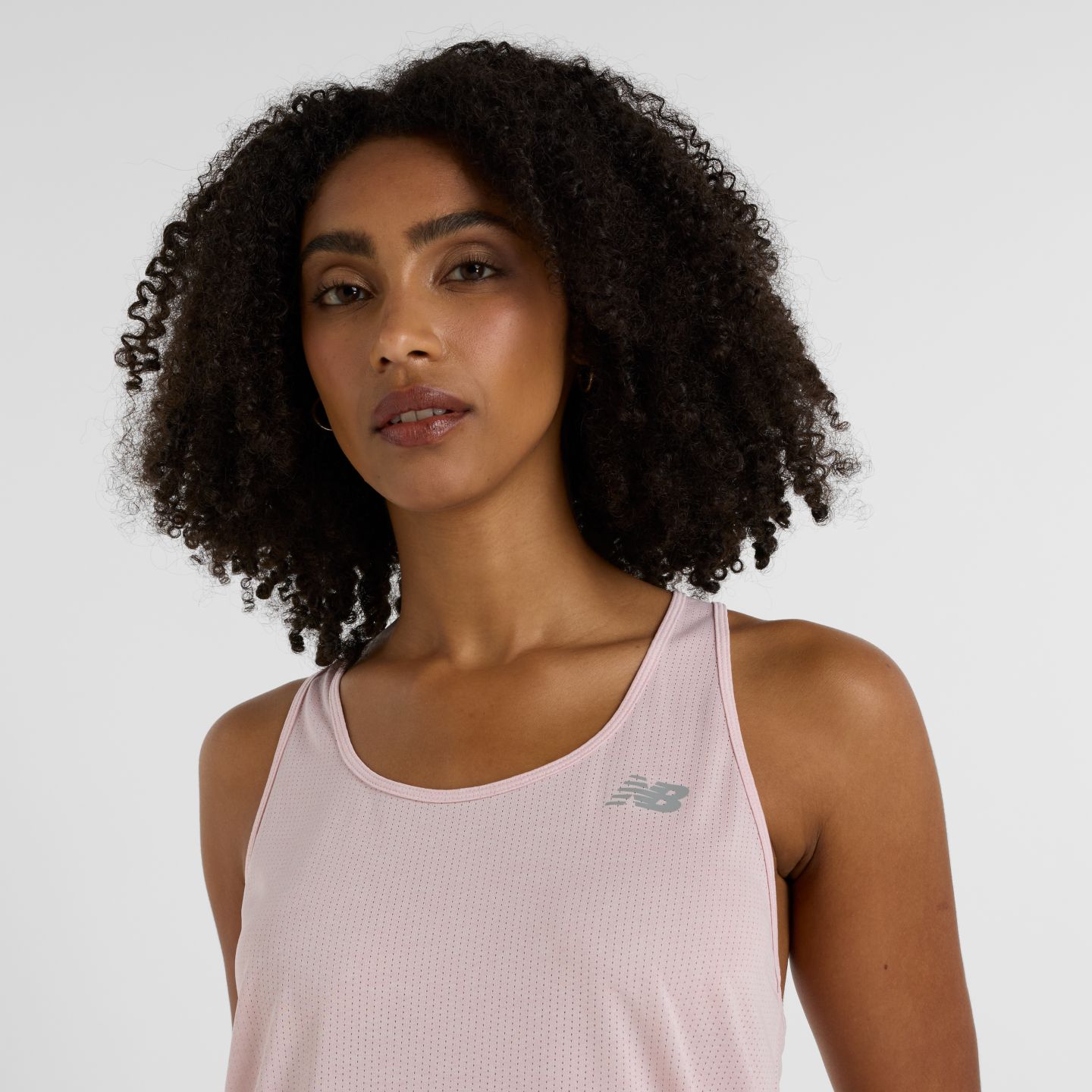 Женский топ New Balance RC Essential Tank, цвет: Розовый меланжевый — фото 3