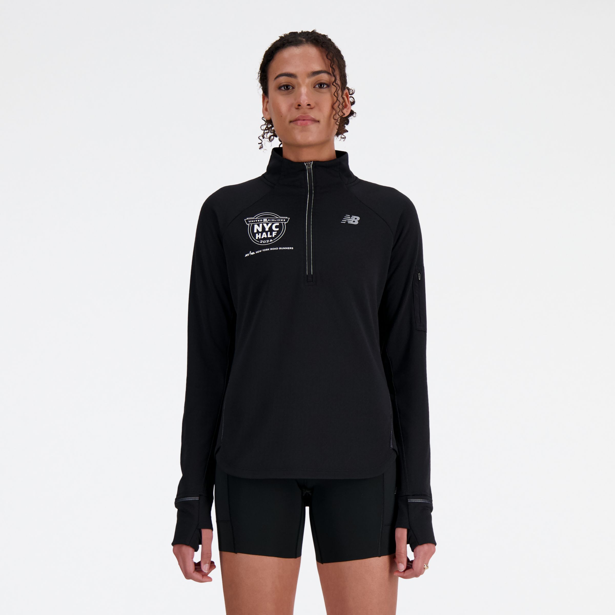 

New Balance Women's United Airlines NYC Half NB Heat Grid Half Zip Black - Black