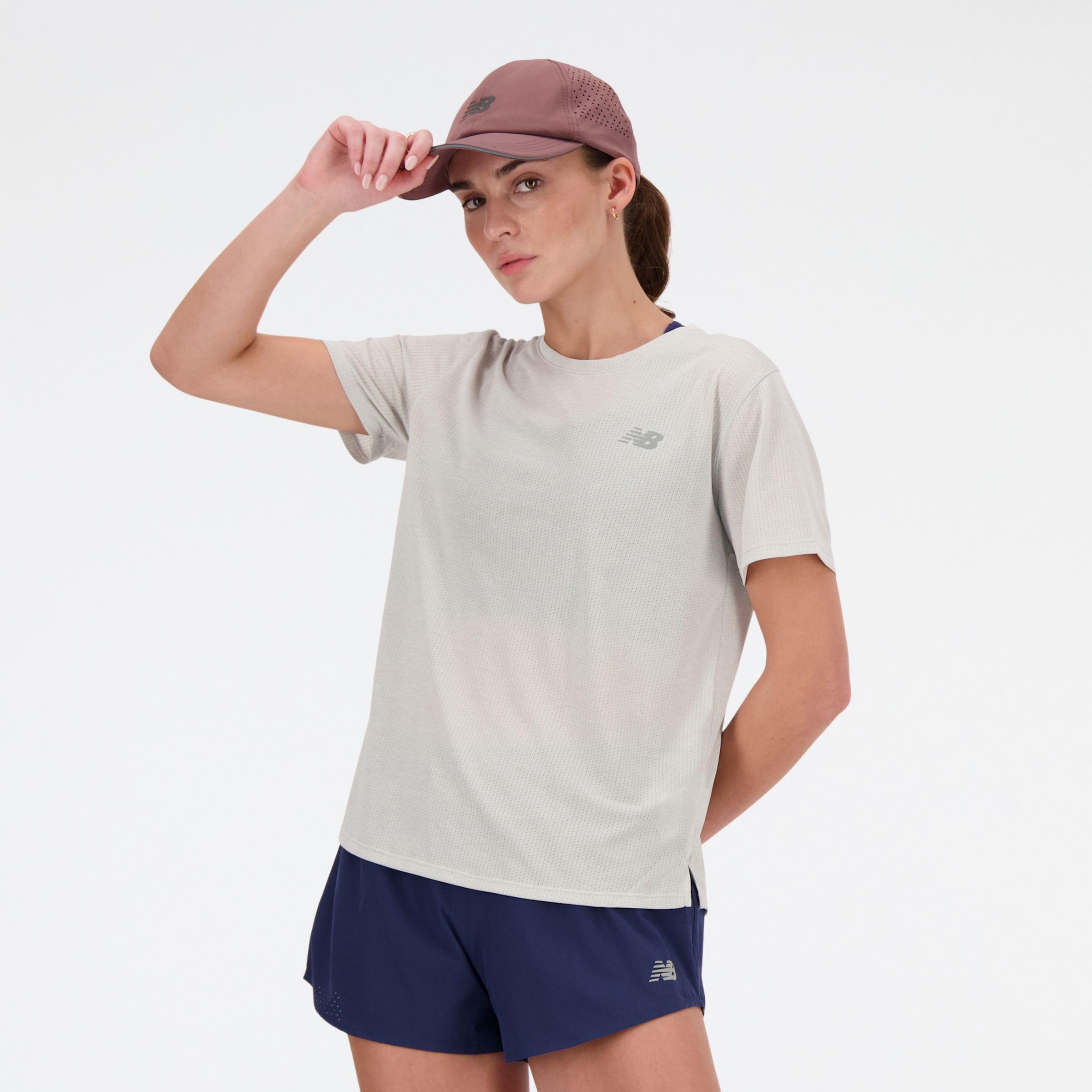New Balance Donna Athletics T-Shirt, Maglia di poliestere, Taglia L