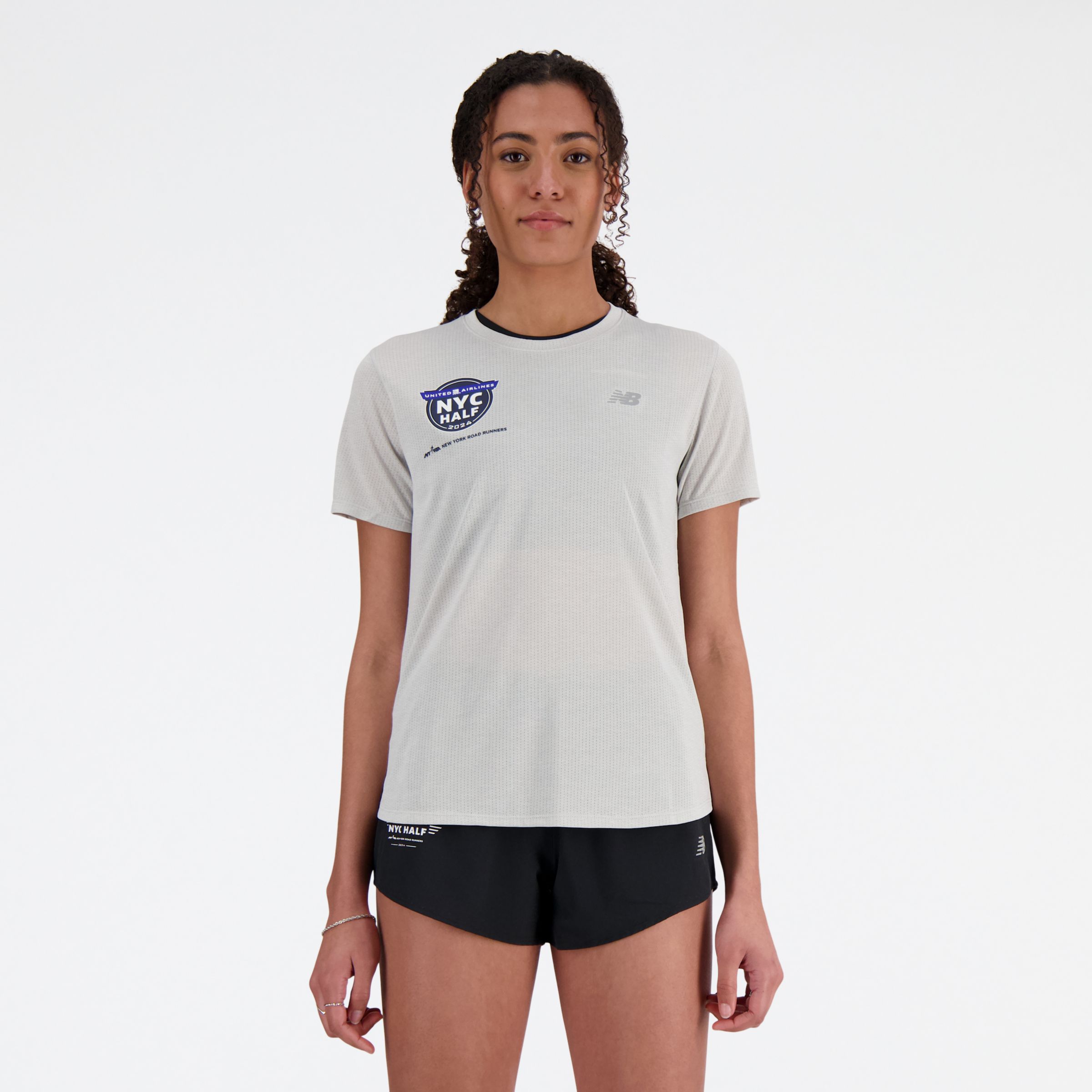 

New Balance Women's United Airlines NYC Half Athletics T-Shirt Grey - Grey