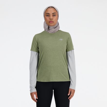 Athletics T-Shirt, DARK OLIVINE HEATHER, WT41253DHO
