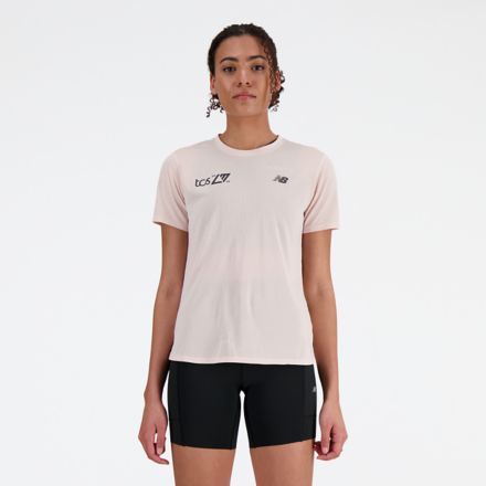 London Edition NB Athletics Short Sleeve, QUARTZ PINK HEATHER, WT41253DQPH