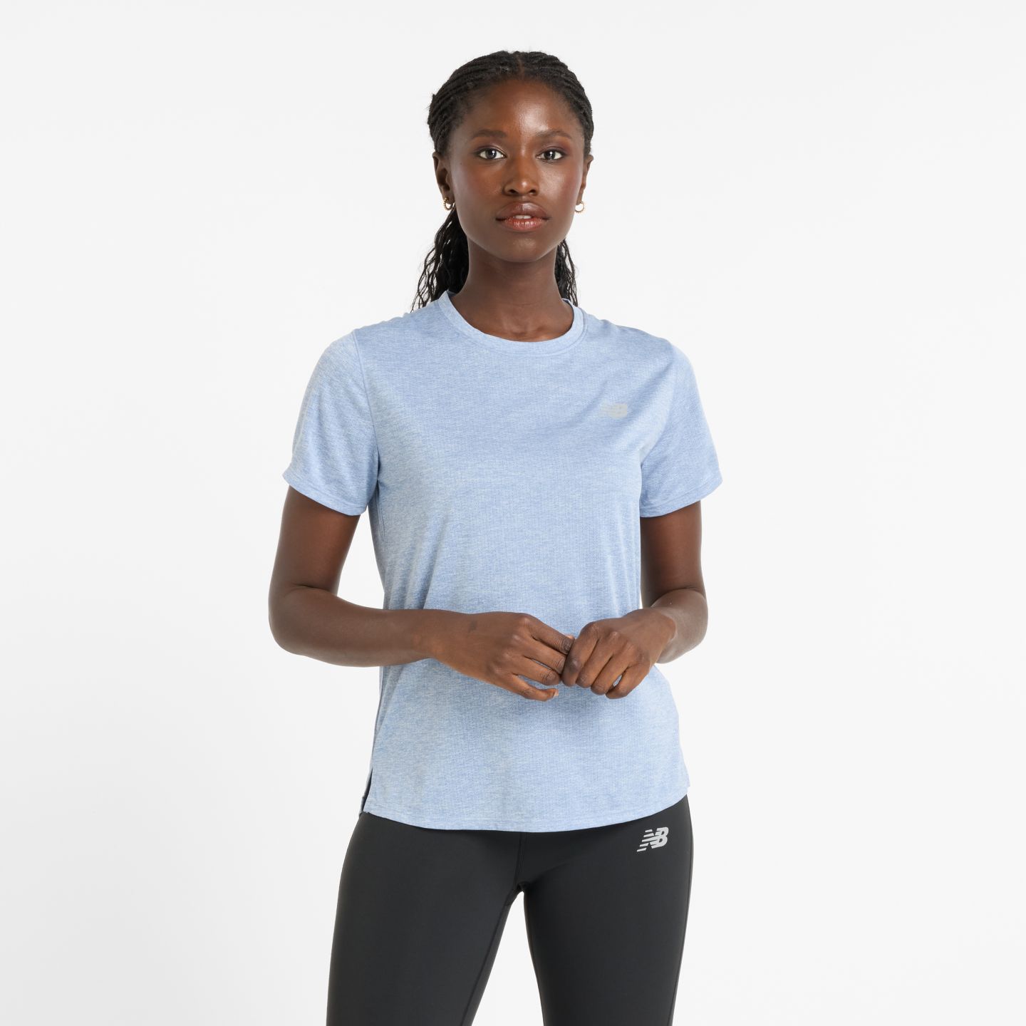 Женская футболка New Balance RC Essential, цвет: Сумеречный меланжевый — фото 1