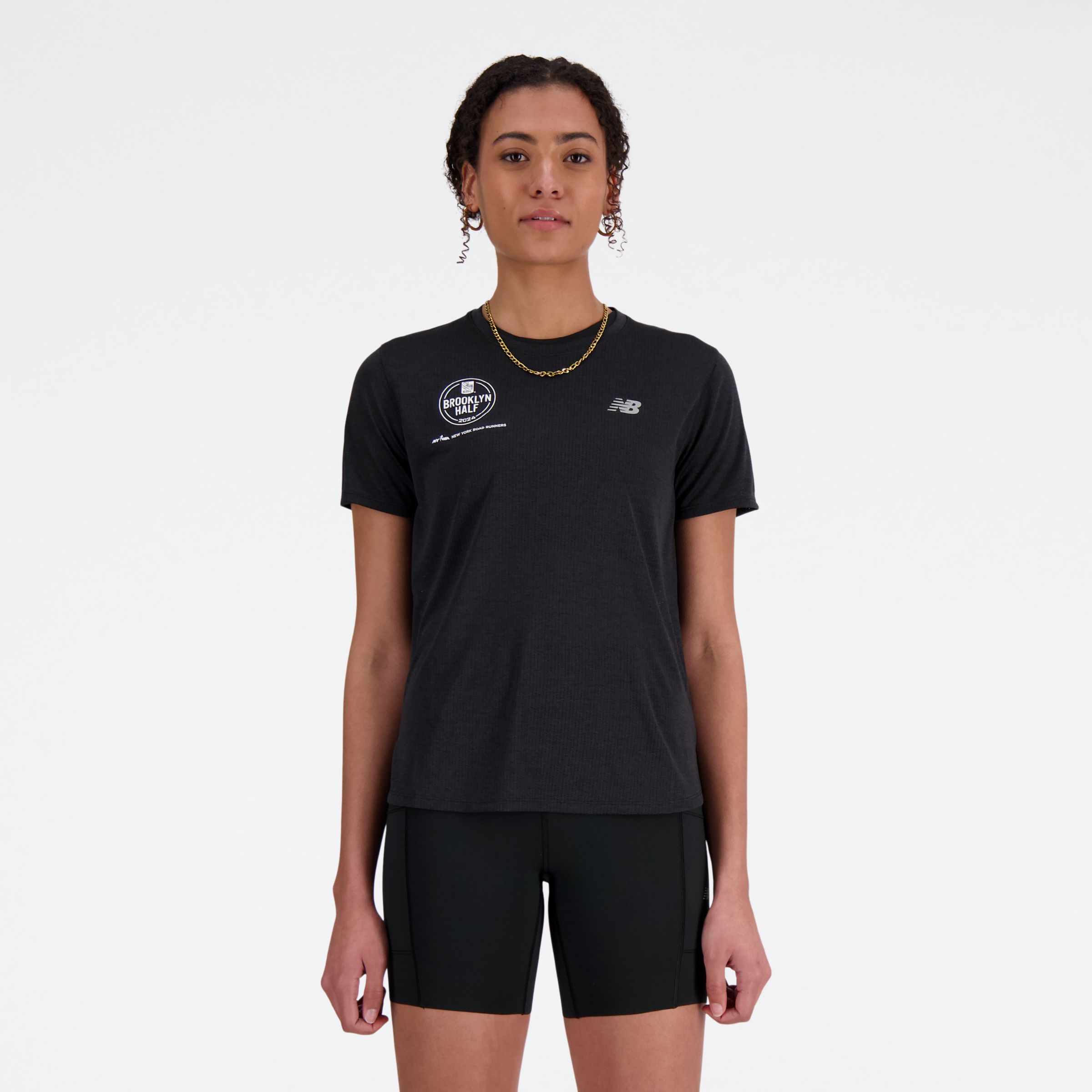 

New Balance Women's RBC Brooklyn Half Athletics T-Shirt Black - Black