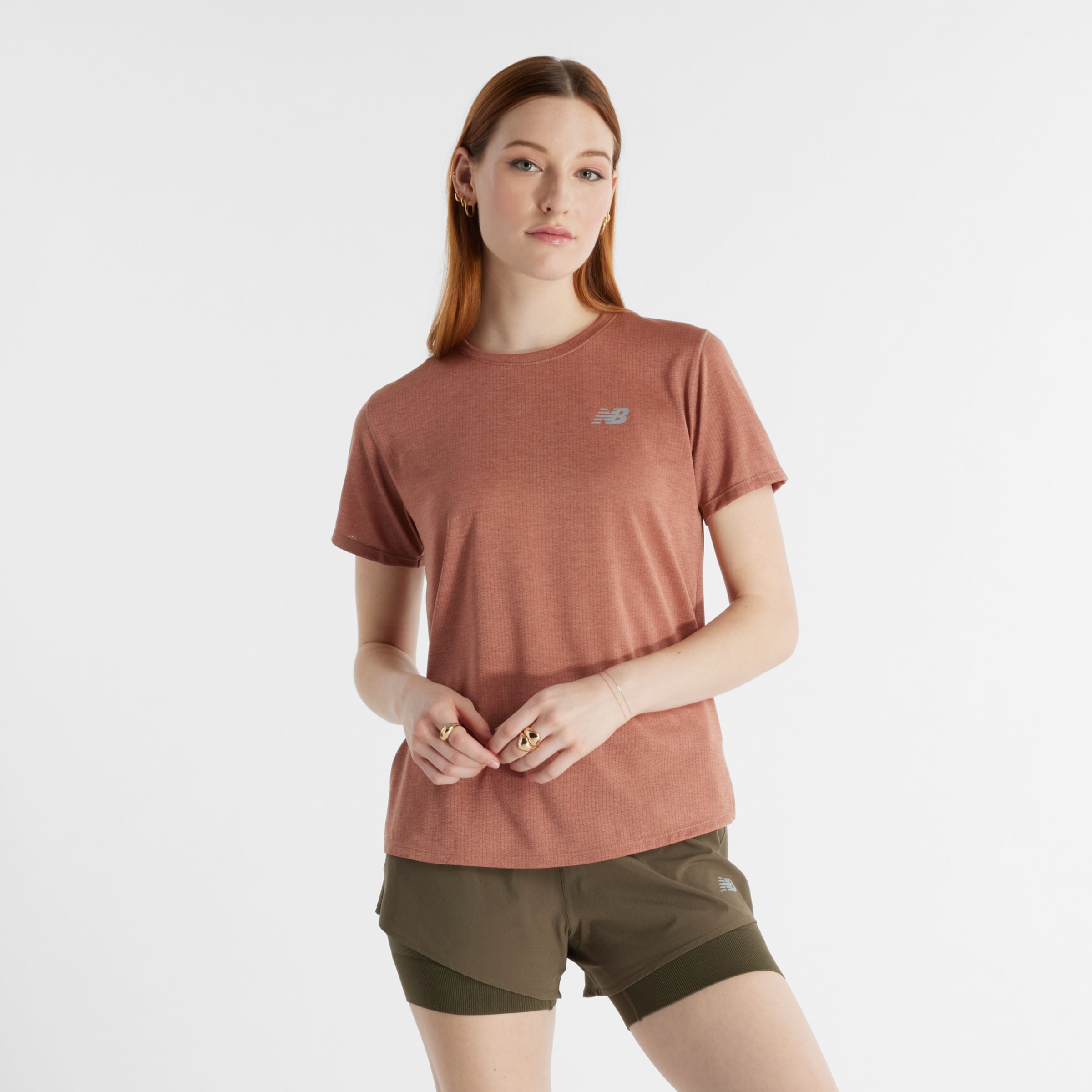 

New Balance Women's Athletics T-Shirt Brown - Brown