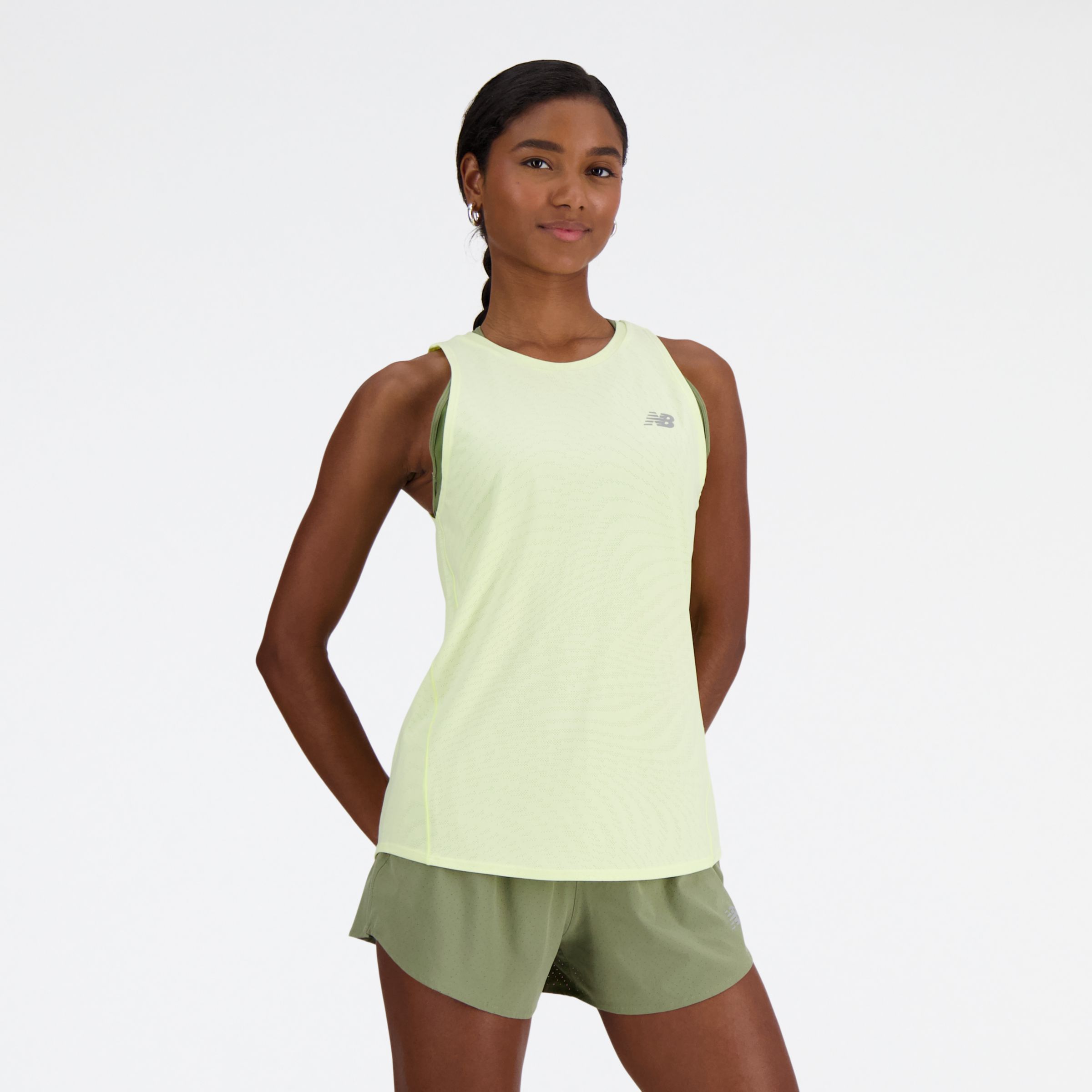 

New Balance Women's Jacquard Slim Tank Green - Green