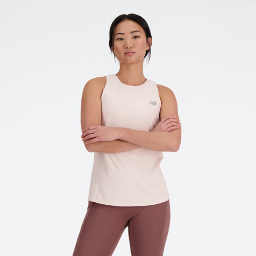 Shop New Balance Women's Jacquard Slim Tank In Pink