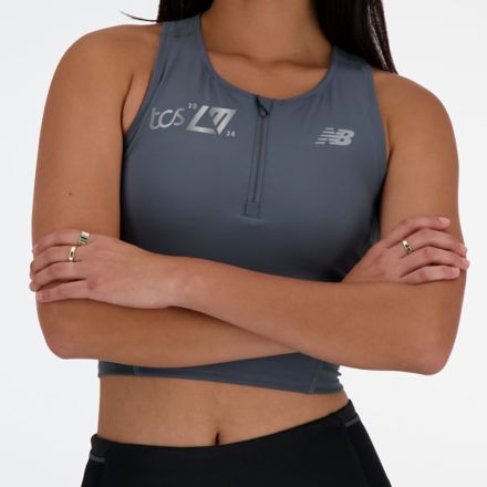 London Edition Race Day Fitted Sleek Tank, GRAPHITE, WT41291DGT