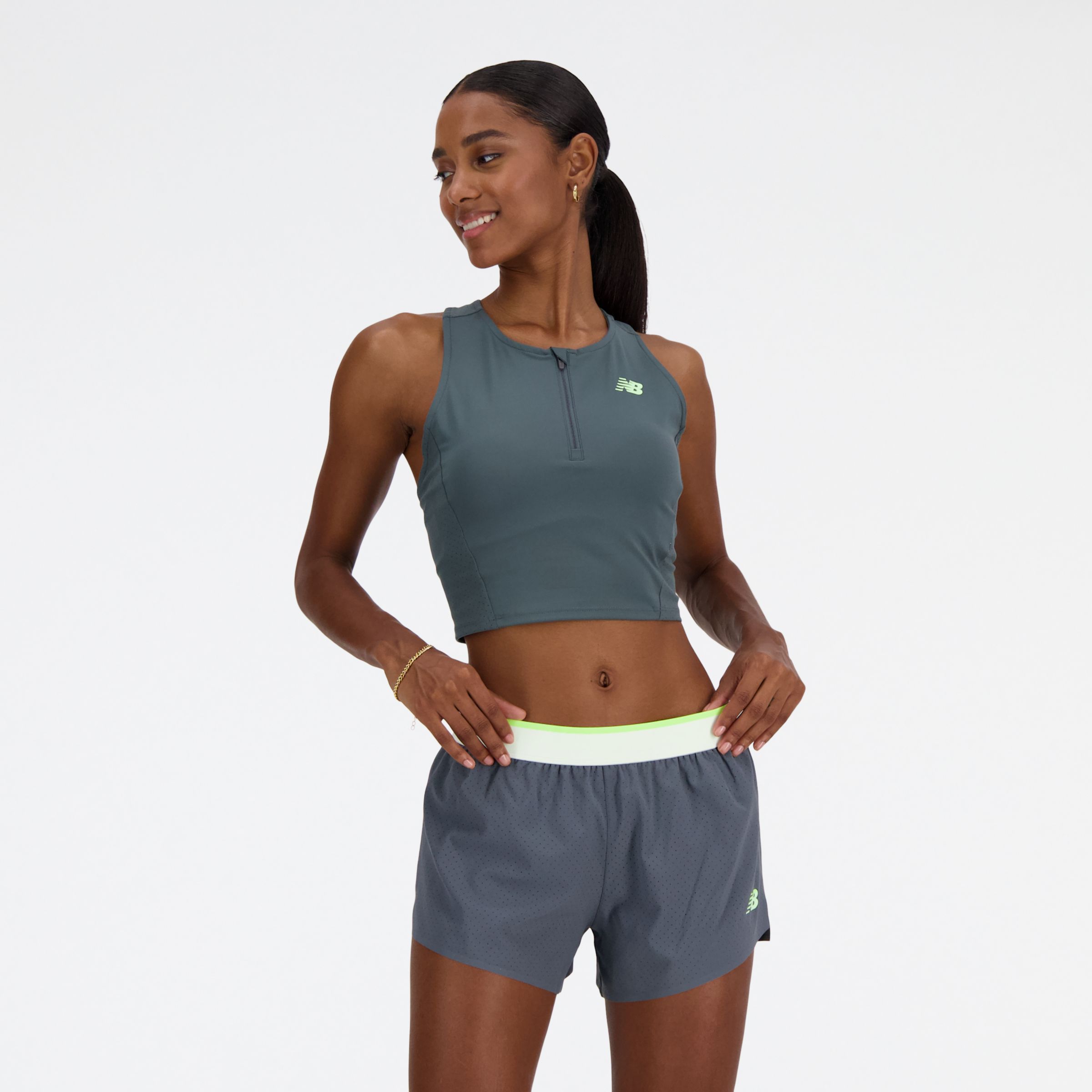 Women's NB Sleek Medium Support Sports Bra Apparel - New Balance