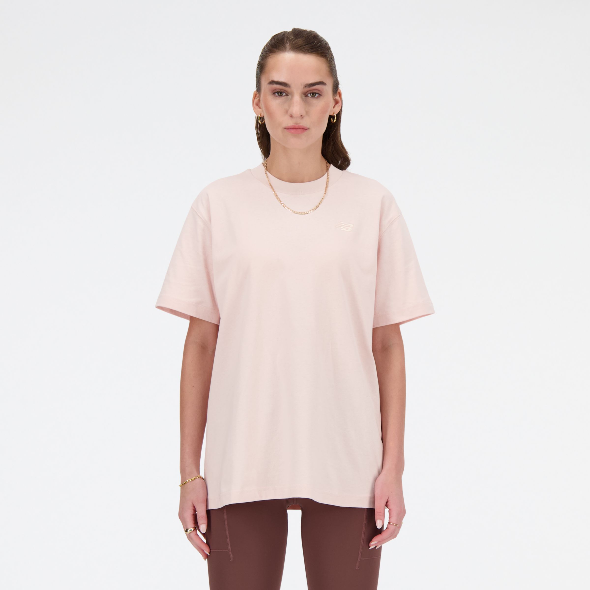 

New Balance Women's Athletics Jersey T-Shirt Pink - Pink