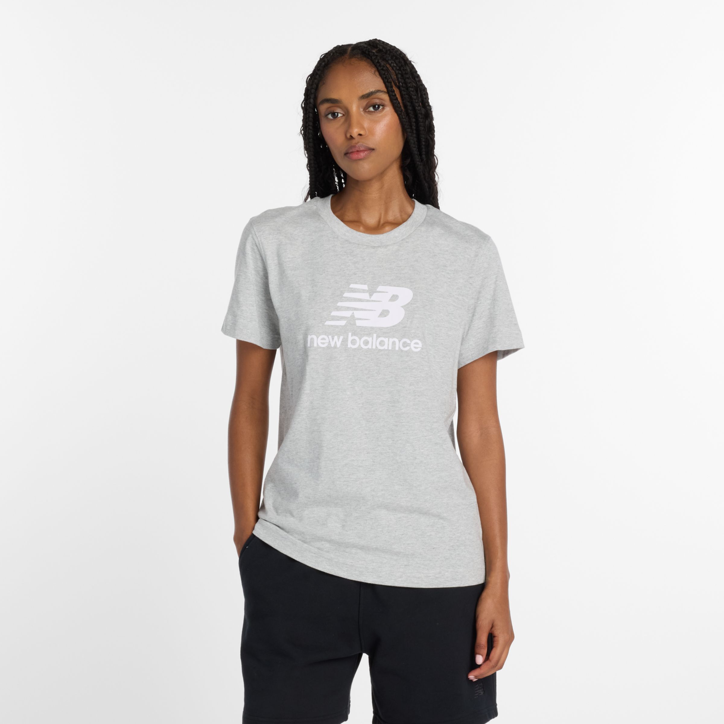 New Balance Women's Sport Essentials Jersey Logo T-shirt In Gray