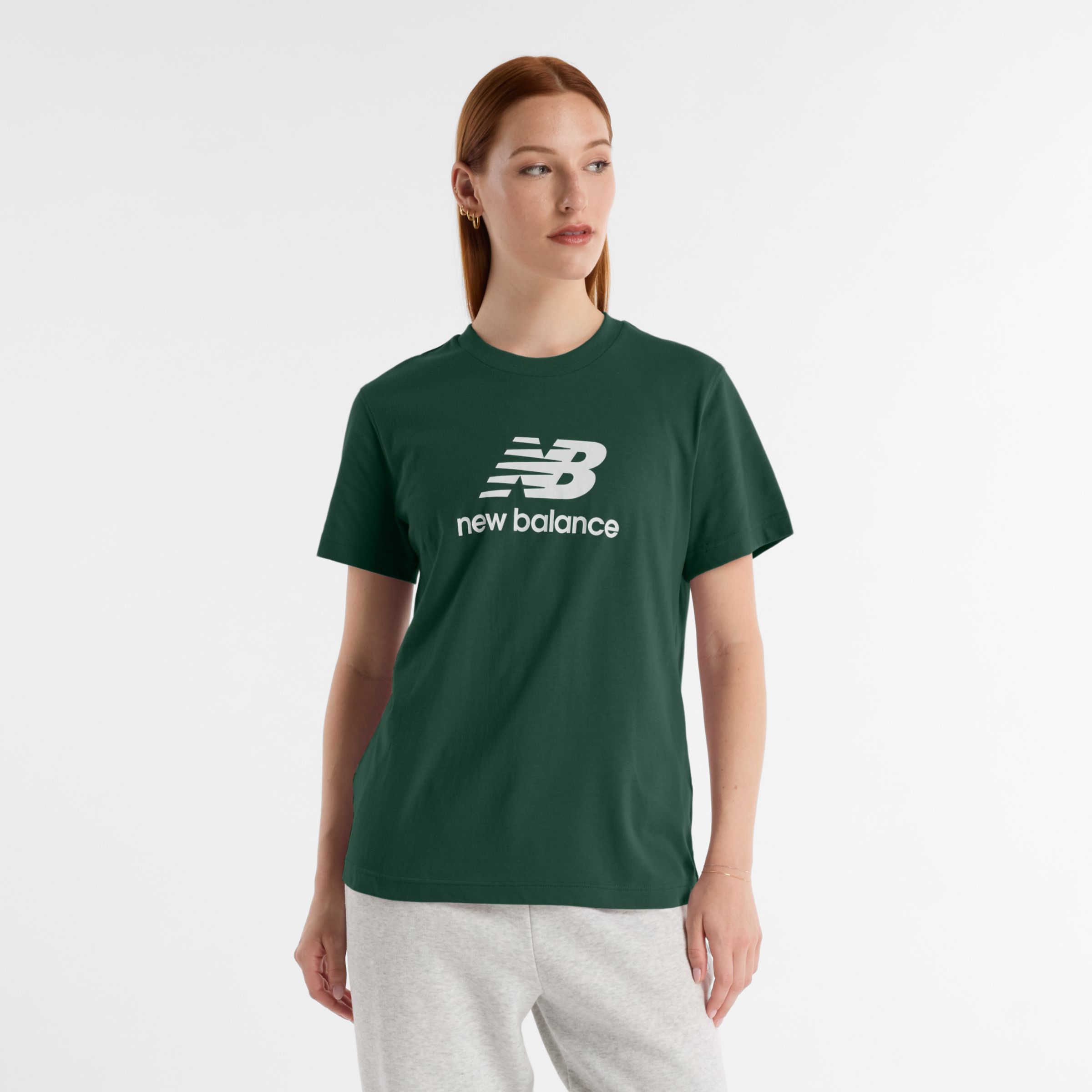 

New Balance Women's Sport Essentials Jersey Logo T-Shirt Green - Green