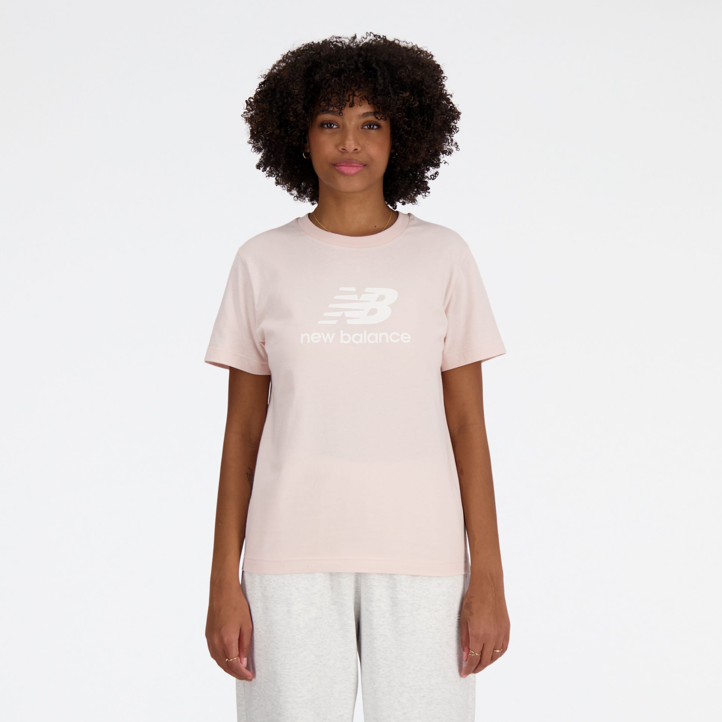 

New Balance Women's Sport Essentials Jersey Logo T-Shirt Pink - Pink