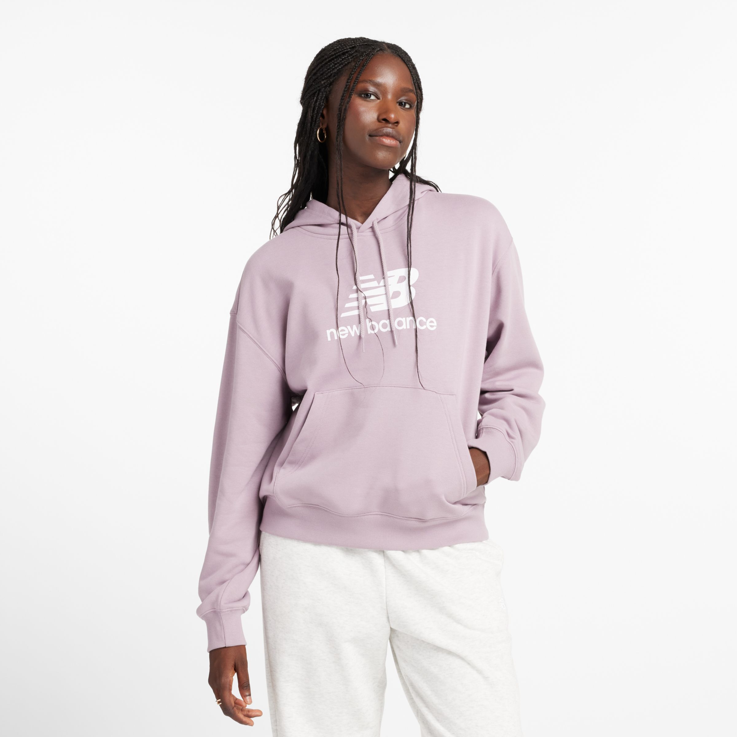 New Balance Women's Sport Essentials French Terry Logo Hoodie In Purple