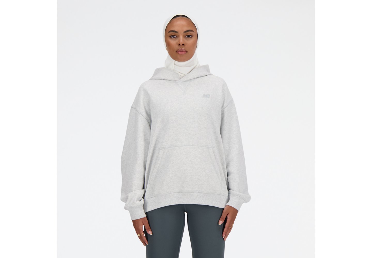 New Balance Athletics French Terry Hoodie in Ash Heather — photo 1 of 1