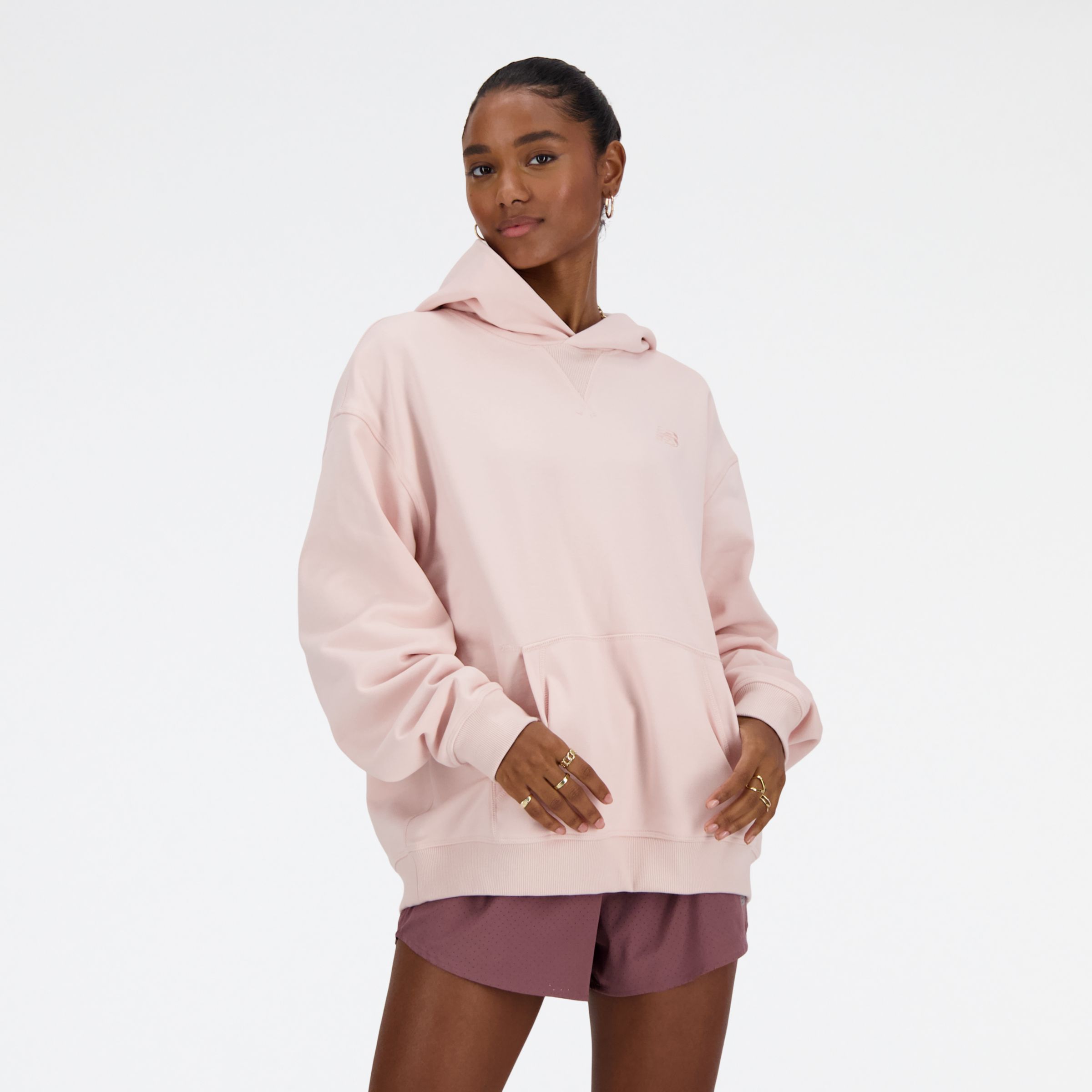 

New Balance Women's Athletics French Terry Hoodie Pink - Pink