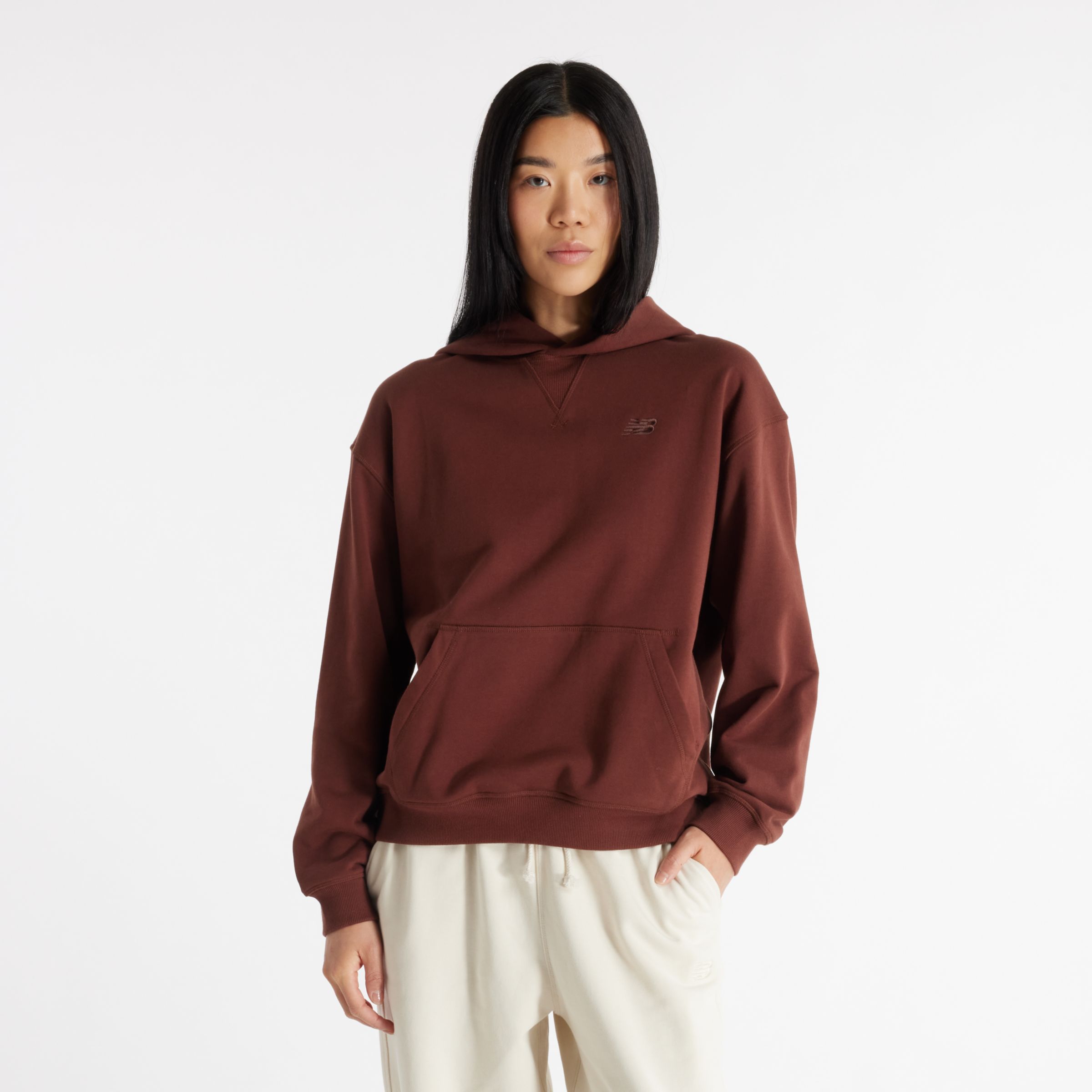 

New Balance Women's Athletics French Terry Hoodie Brown - Brown