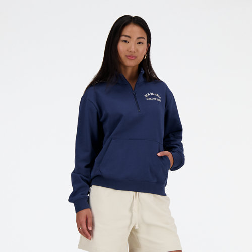 Shop New Balance Women's Sportswear's Greatest Hits Quarter Zip In Blue