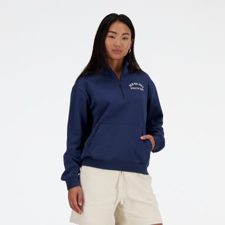 1/2 Zip Sweatshirt - NAVY BLUE / M