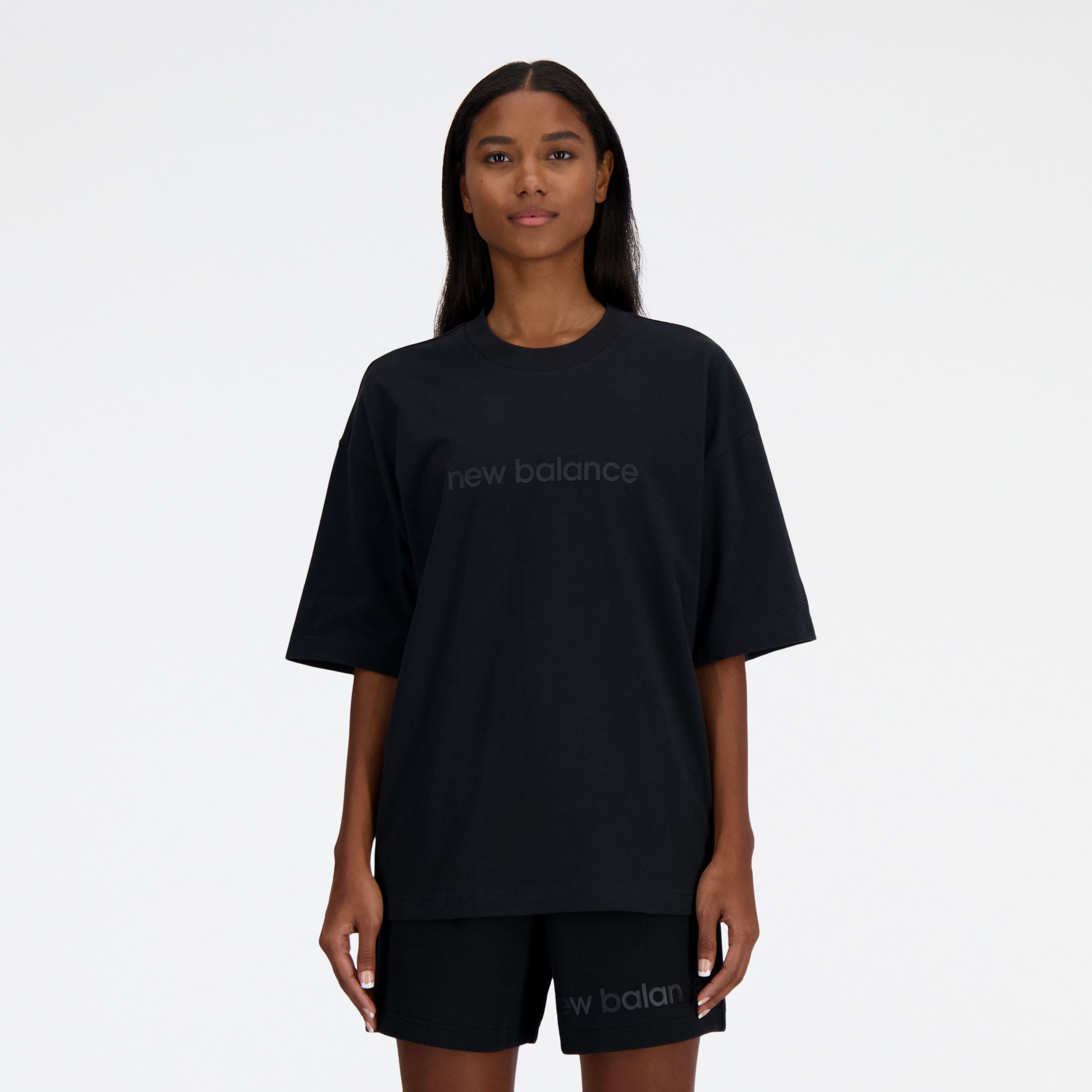 뉴발란스 New Balance Hyper Density Jersey Oversized T-Shirt,BLACK
